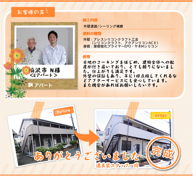 稲沢市 N様 Eアパート