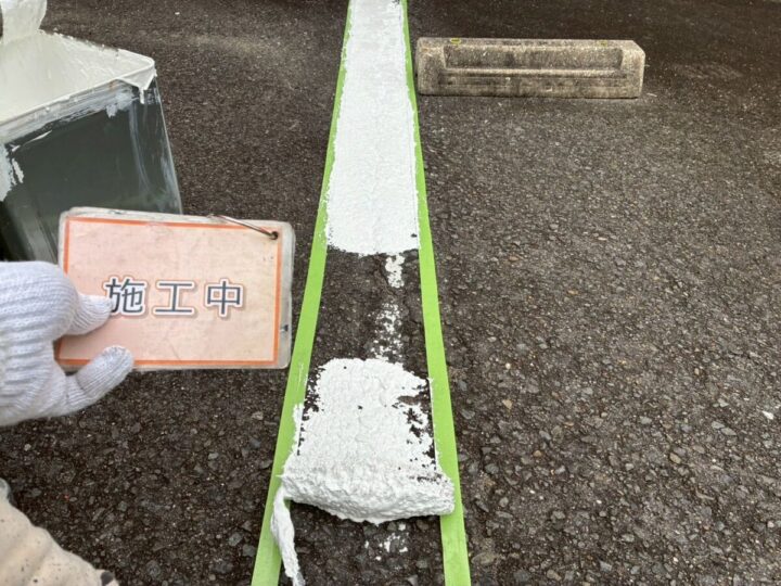 駐車場ライン引き②