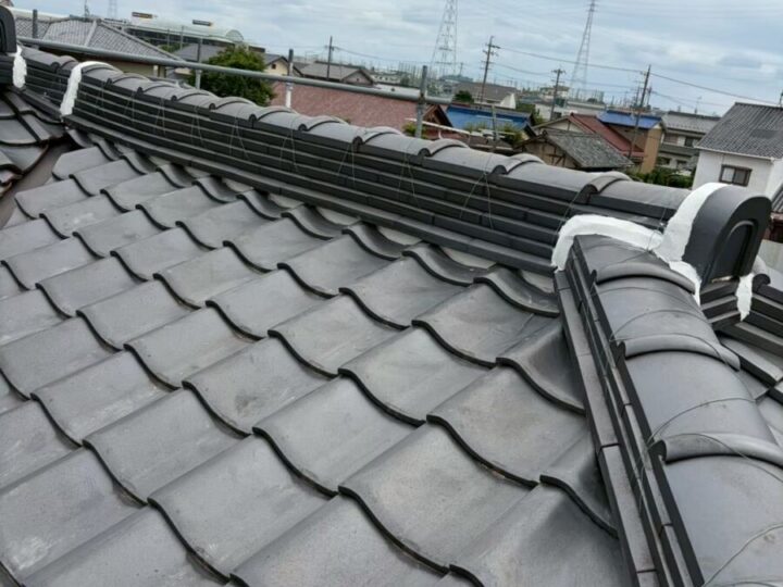 屋根漆喰工事②